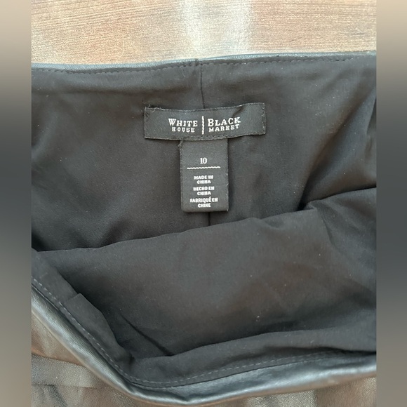 White House Black Market Black Tiered Leather Pencil Skirt – Size 10 - Picture 3 of 5